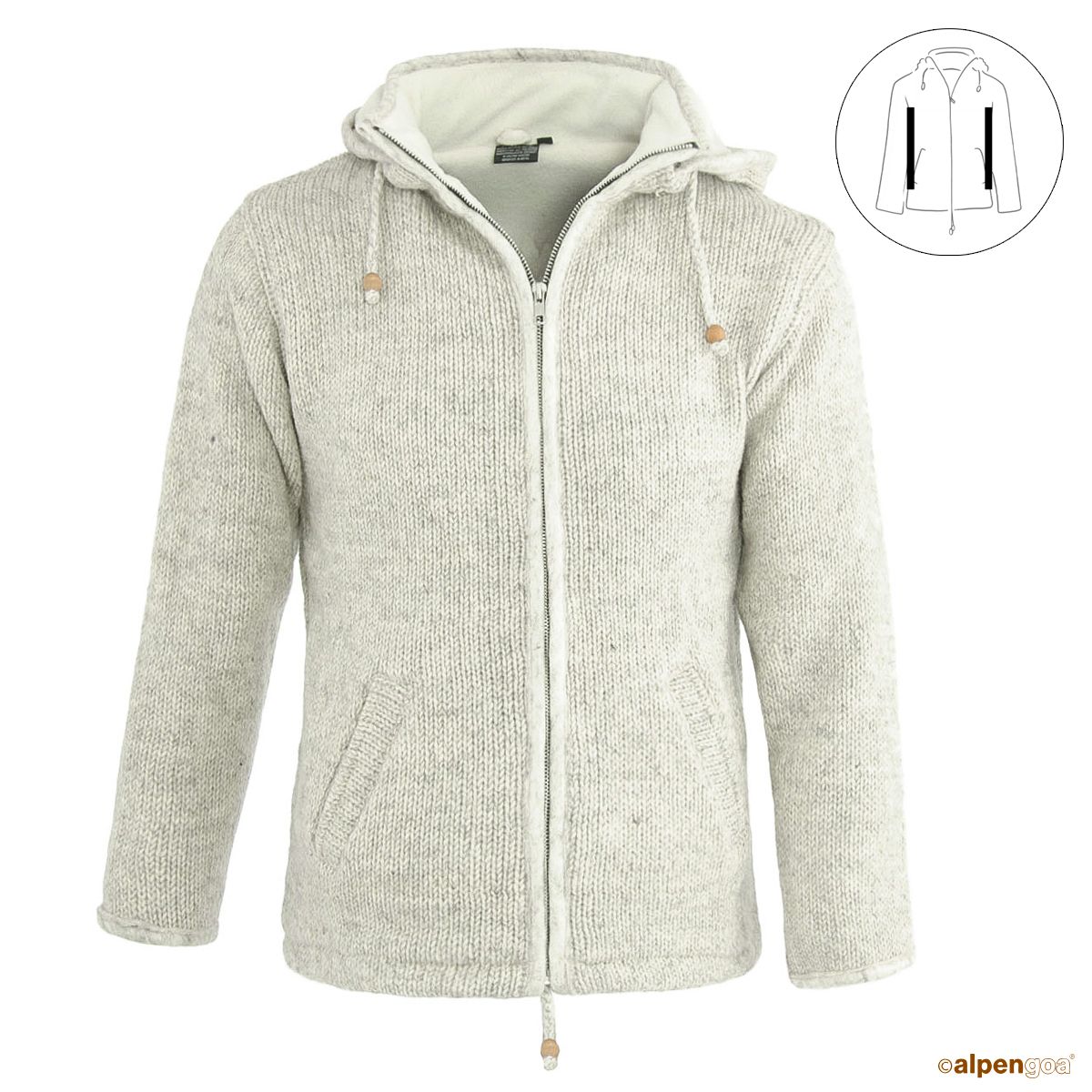 Wolljacke aus Schafwolle Modell Max Übersicht